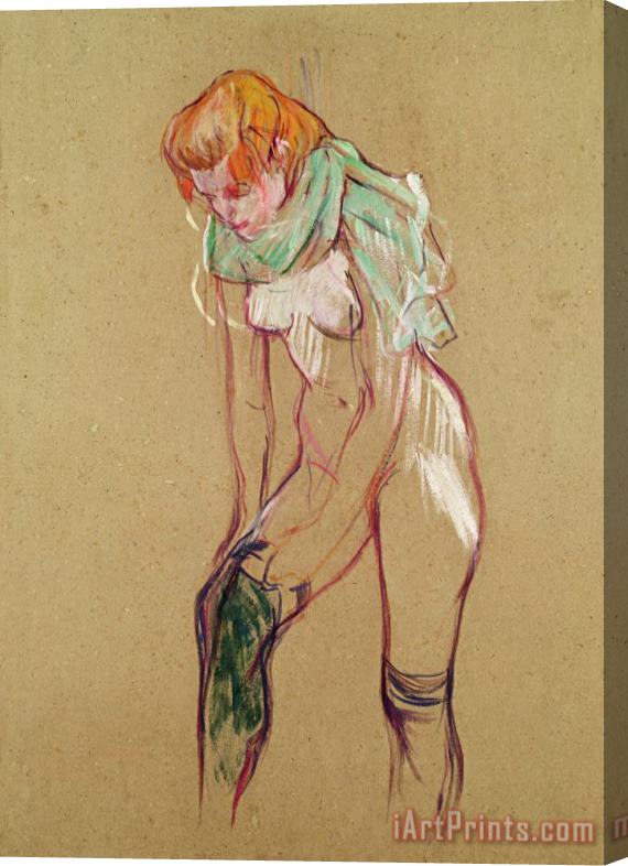 Henri de Toulouse-Lautrec Woman Pulling Up Her Stocking Stretched Canvas Print / Canvas Art