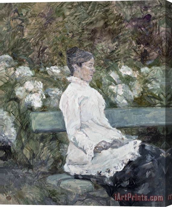 Henri de Toulouse-Lautrec Woman Seated on a Bench in a Park Stretched Canvas Print / Canvas Art