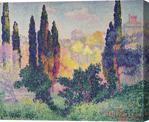 Henri-Edmond Cross The Cypresses at Cagnes Stretched Canvas Painting / Canvas Art