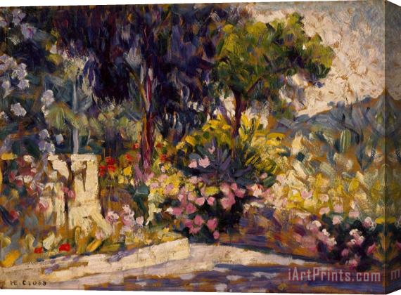 Henri-Edmond Cross The Flowered Terrace Stretched Canvas Print / Canvas Art