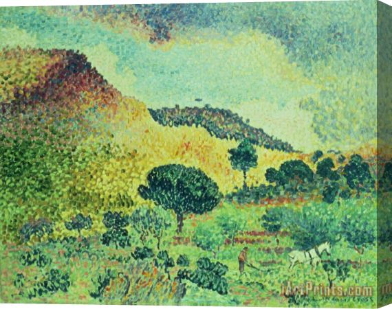 Henri-Edmond Cross The Maures Mountains Stretched Canvas Painting / Canvas Art