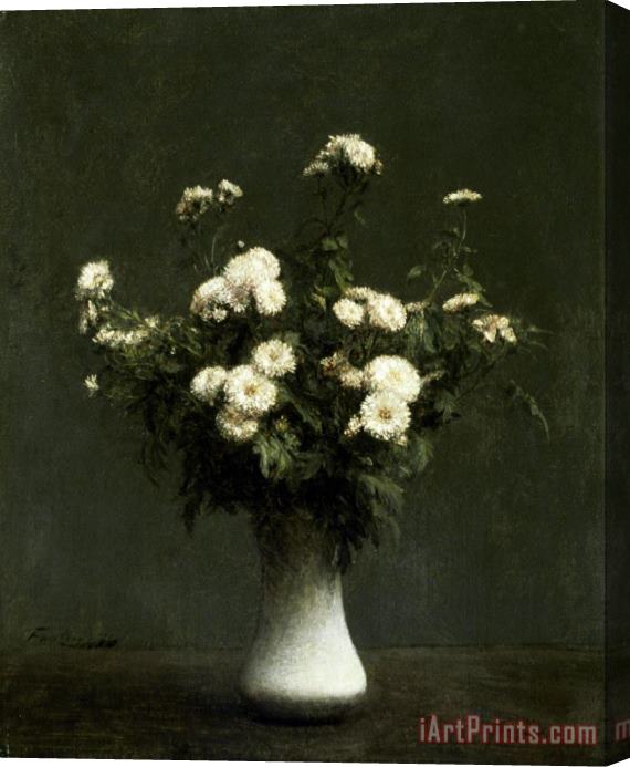 Henri Fantin Latour Vase of Chrysanthemums Stretched Canvas Print / Canvas Art