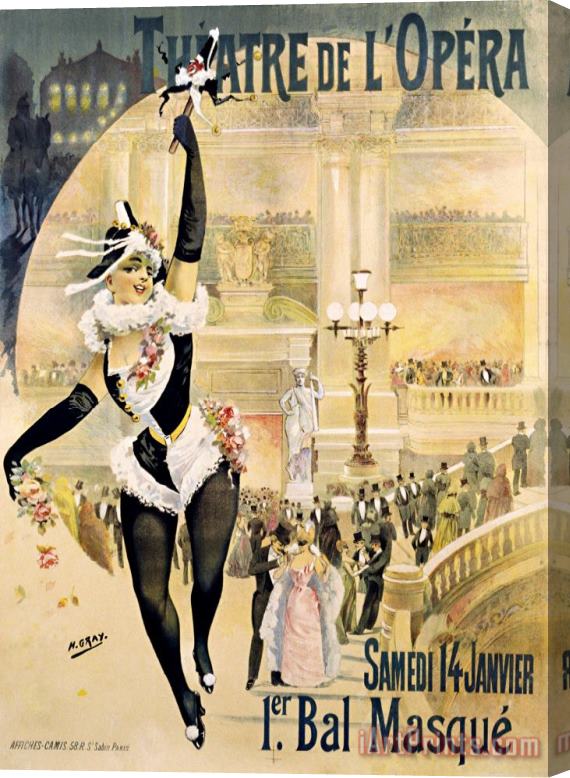 Henri Gray Theatre De L'opera Poster Stretched Canvas Print / Canvas Art