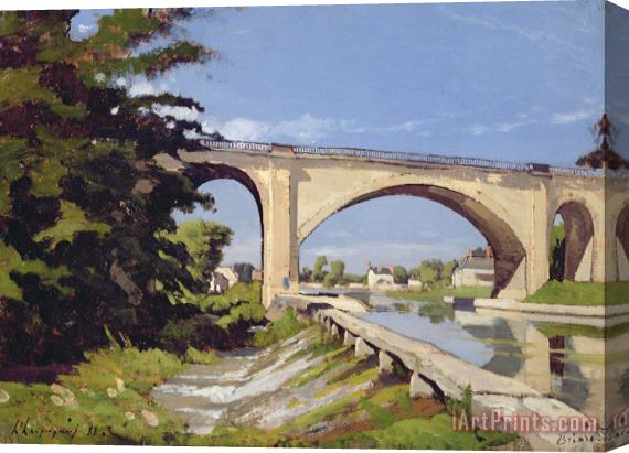Henri-Joseph Harpignies Le Pont Canal a Briare Stretched Canvas Print / Canvas Art