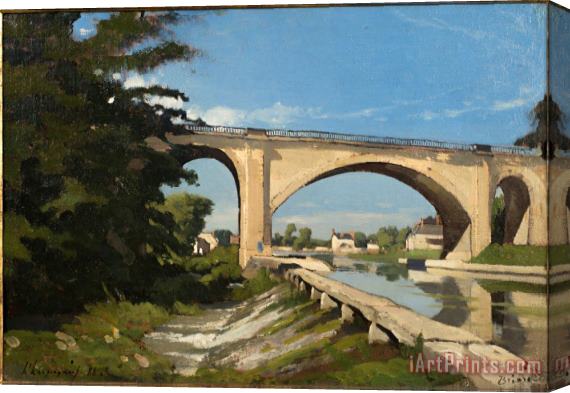 Henri-Joseph Harpignies The Railroad Bridge at Briare Stretched Canvas Print / Canvas Art