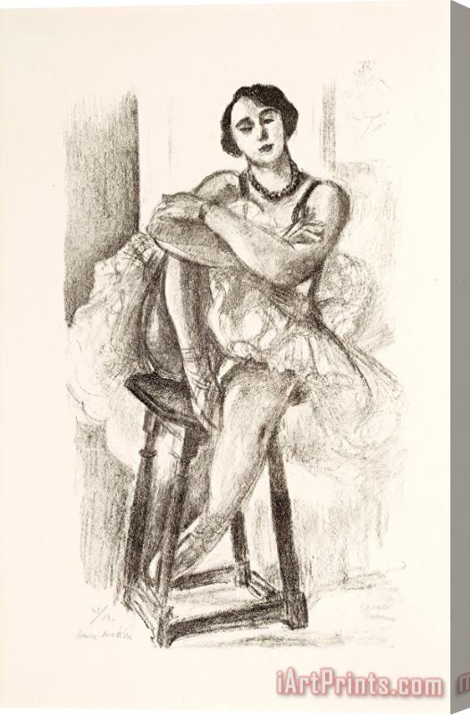 Henri Matisse Danseuse Au Tabouret (from Dix Danseuses), 1927 Stretched Canvas Painting / Canvas Art