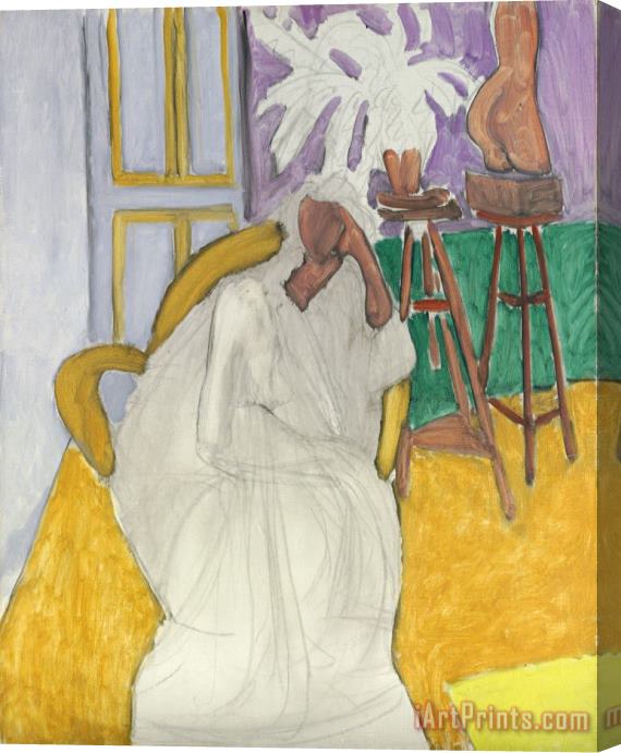 Henri Matisse Figure Assise Et Le Torse Grec (la Gandoura) Stretched Canvas Print / Canvas Art