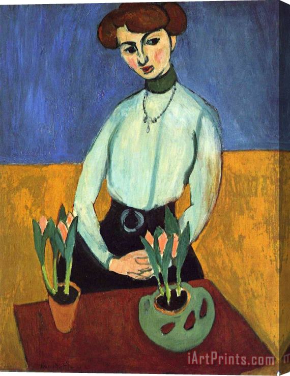 Henri Matisse Girl with Tulips 1910 Stretched Canvas Print / Canvas Art