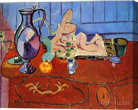 Henri Matisse Still Life with a Pewter Jug And Pink Statuette 1910 Stretched Canvas Print / Canvas Art