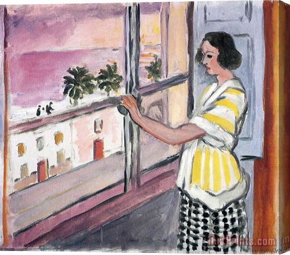 Henri Matisse Young Woman at The Window Sunset 1921 Stretched Canvas Painting / Canvas Art