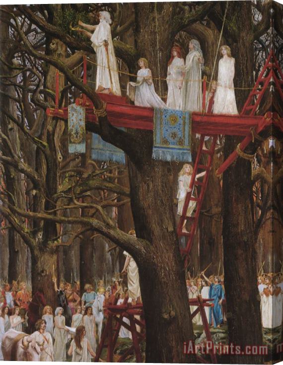 Henri-Paul Motte Druids Cutting The Mistletoe on The Sixth Day of The Moon Stretched Canvas Print / Canvas Art