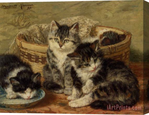Henriette Ronner-Knip Four Kittens Stretched Canvas Painting / Canvas Art
