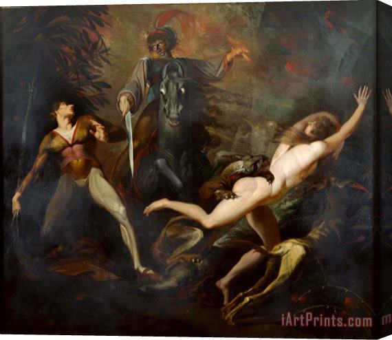 Henry Fuseli Theodore Meets in The Wood The Spectre of His Ancestor Guido Cavalcanti Stretched Canvas Print / Canvas Art
