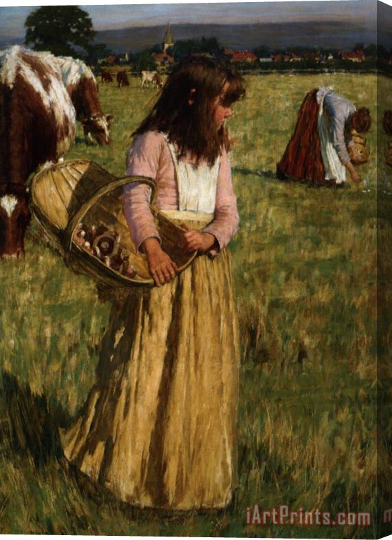 Henry Herbert La Thangue The Mushroom Gatherers Stretched Canvas Painting / Canvas Art