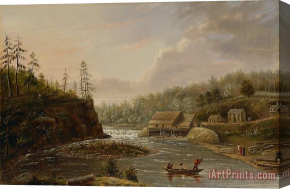 Henry Lewis Cheevers Mill On The St. Croix River Stretched Canvas Painting / Canvas Art