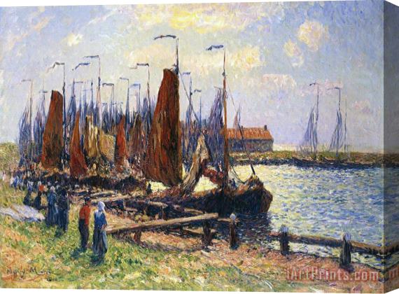 Henry Moret The Port of Volendam Stretched Canvas Painting / Canvas Art