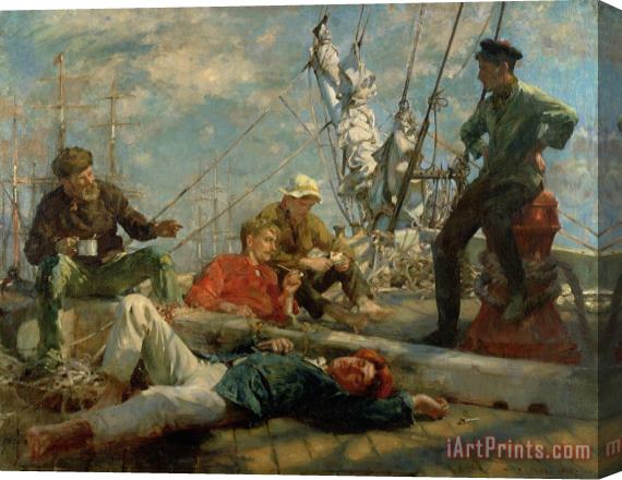 Henry Scott Tuke The Midday Rest Sailors Yarning Stretched Canvas Painting / Canvas Art