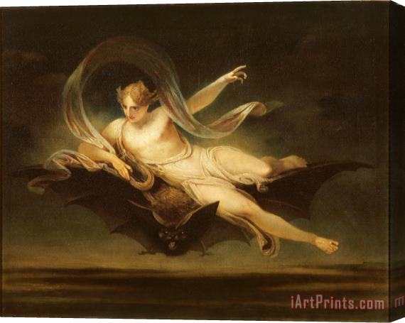 Henry Singleton Ariel on a Bat's Back Stretched Canvas Print / Canvas Art