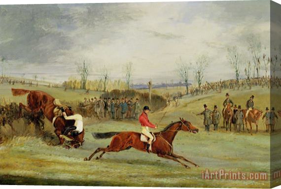 Henry Thomas Alken A Steeplechase - Another Hedge Stretched Canvas Print / Canvas Art