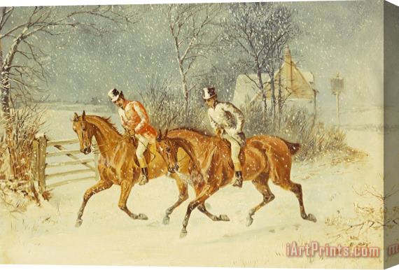 Henry Thomas Alken Going Out In A Snowstorm Stretched Canvas Painting / Canvas Art