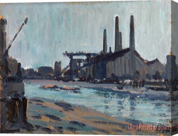 Hercules Brabazon Brabazon Landscape with Industrial Buildings by a River Stretched Canvas Print / Canvas Art