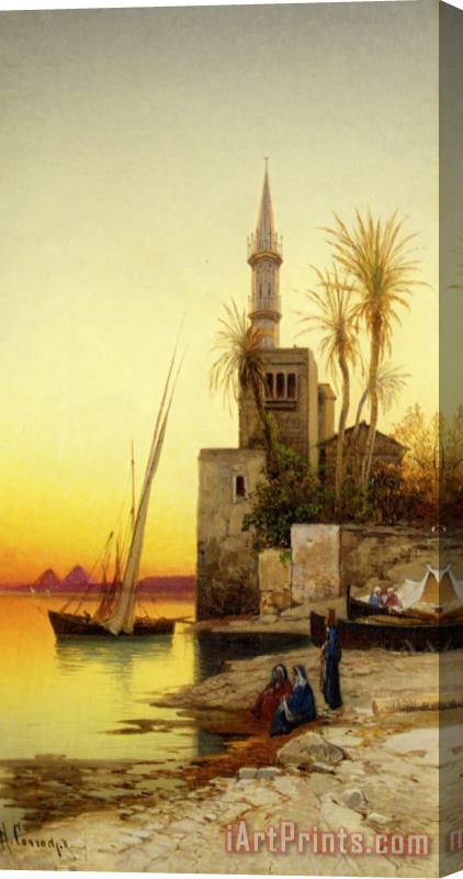 Hermann David Solomon Corrodi Banks of The Nile Stretched Canvas Painting / Canvas Art