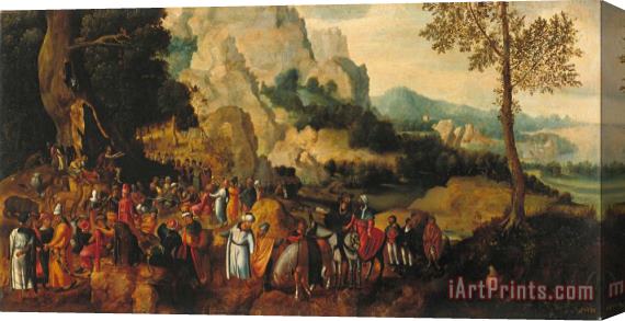 Herri Met De Bles Landscape with Saint John The Baptist Preaching Stretched Canvas Print / Canvas Art
