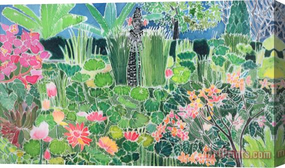 Hilary Simon Lotus Pond Ubud Bali Stretched Canvas Print / Canvas Art