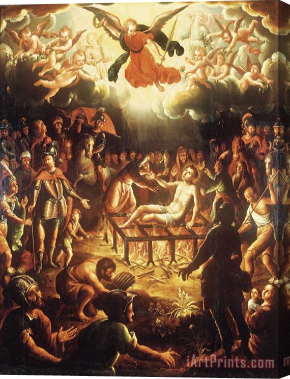 Hipolito De Rioja The Martyrdom of Saint Lawrence Stretched Canvas Print / Canvas Art