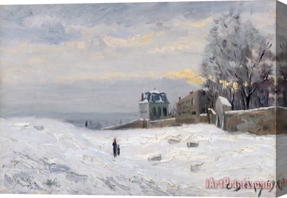Hippolyte Camille Delpy Snow at Montmartre Stretched Canvas Painting / Canvas Art
