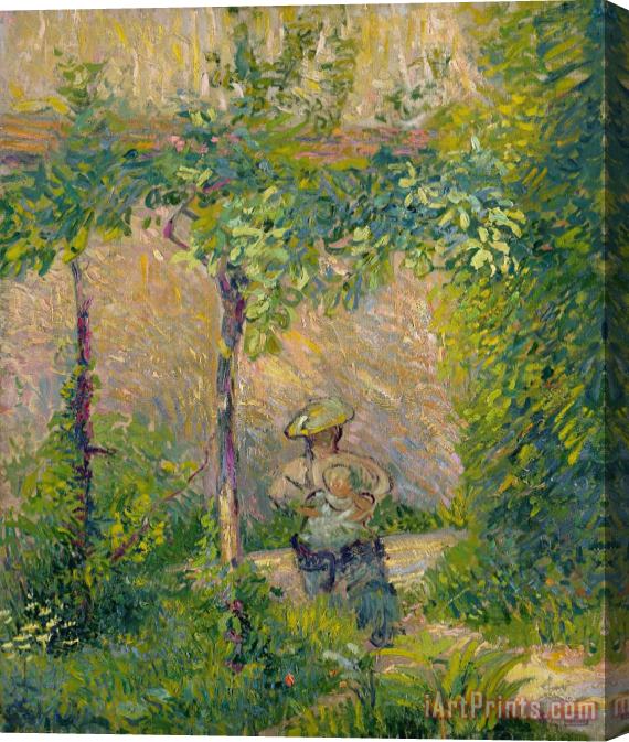 Hippolyte Petitjean Woman in the Garden Stretched Canvas Painting / Canvas Art