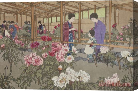 Hiroshi Yoshida Tokugawa Peony Garden (ochiai, Tokugawa Botan En), From The Series Twelve Views of Tokyo (tokyo Ju Ni Dai) Stretched Canvas Print / Canvas Art