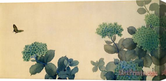 Hishida Shunso Hydrangeas Stretched Canvas Print / Canvas Art
