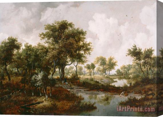 Hobbema, Meindert A Wooded Landscape Stretched Canvas Print / Canvas Art