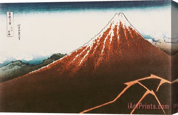 Hokusai Fuji above the Lightning Stretched Canvas Painting / Canvas Art