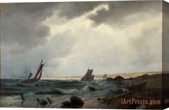 Holger Drachmann Costal Scene North of Aarsdale Stretched Canvas Print / Canvas Art