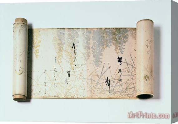 Hon'ami Koetsu, Japanese Poems From The Shinkokin Wakashu Stretched Canvas Painting / Canvas Art