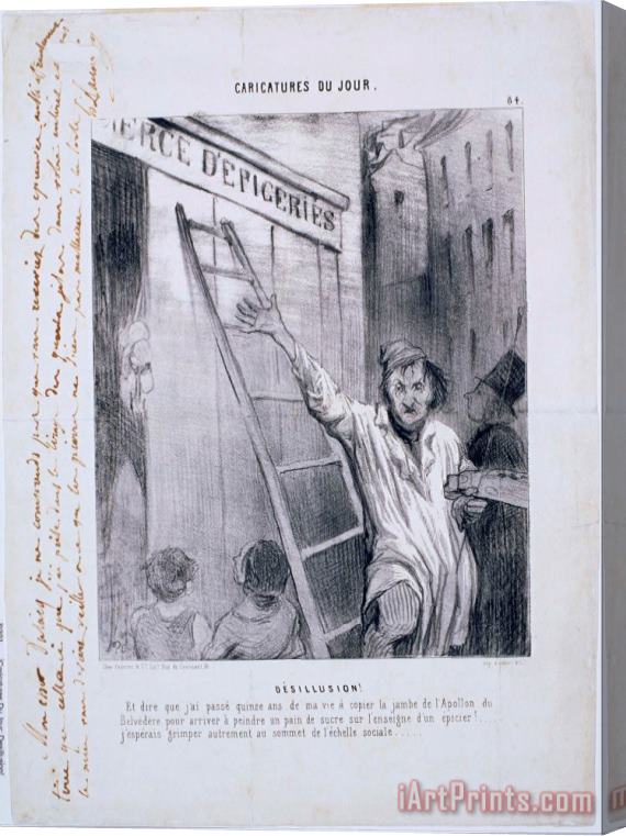 Honore Daumier Caricatures Du Jour Desillusion! Stretched Canvas Print / Canvas Art