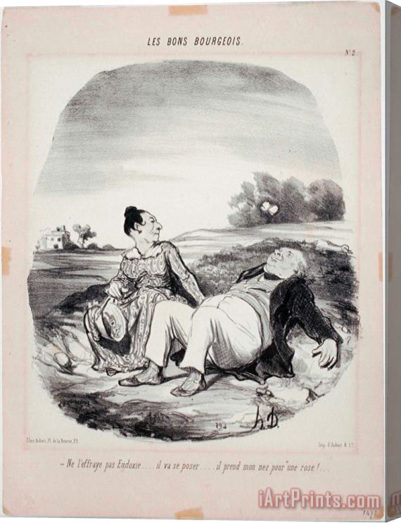 Honore Daumier Les Bons Bourgeois Ne L'effraye Pas Eudoxie... Stretched Canvas Painting / Canvas Art