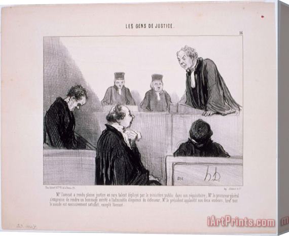 Honore Daumier Les Gens De Justice M. L'avocat a Rendu Pleine Justice... Stretched Canvas Print / Canvas Art