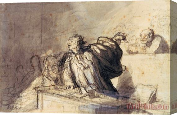 Honore Daumier Plea for The Defense Stretched Canvas Print / Canvas Art
