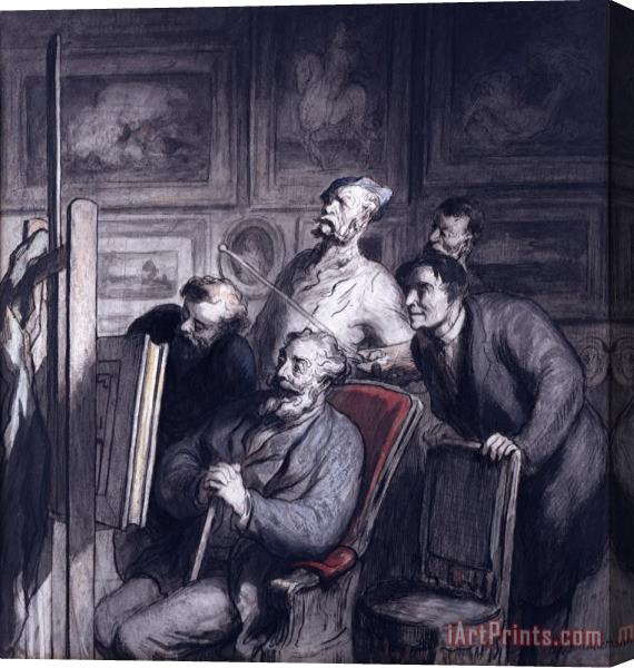 Honore Daumier The Amateurs Stretched Canvas Painting / Canvas Art
