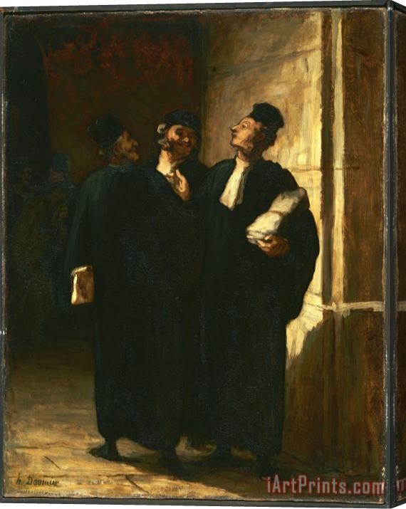 Honore Daumier Three Lawyers Stretched Canvas Print / Canvas Art