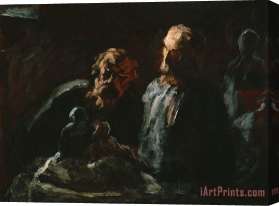 Honore Daumier Two Sculptors Stretched Canvas Print / Canvas Art
