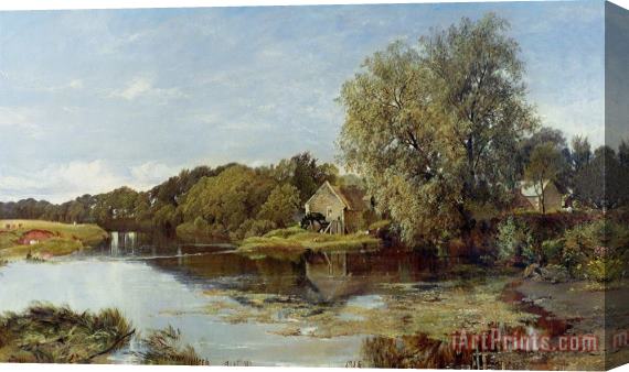 Horatio McCulloch At Milton Mill on the River Irvine Stretched Canvas Print / Canvas Art