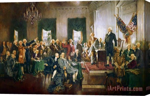 Howard Chandler Christy The Signing Of The Constitution Of The United States In 1787 Stretched Canvas Print / Canvas Art