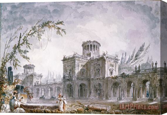 Hubert Robert Architectural Fantasy, 1760 Stretched Canvas Print / Canvas Art