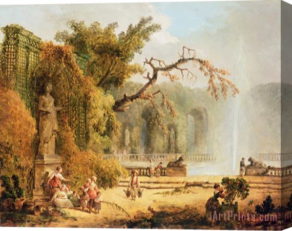 Hubert Robert Romantic garden scene Stretched Canvas Painting / Canvas Art