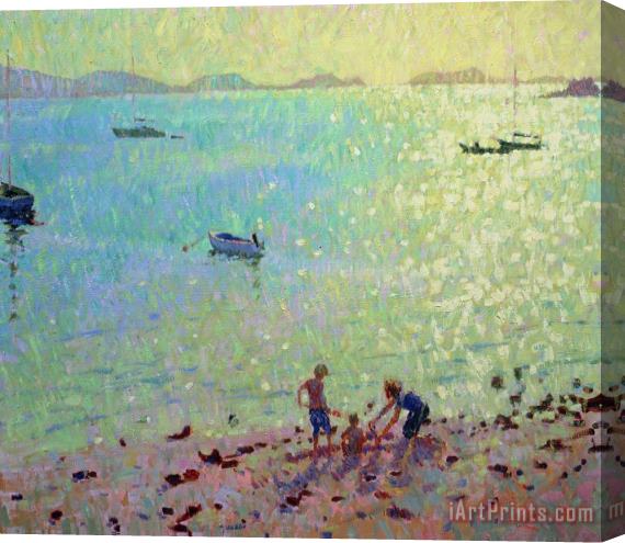 Hugo Grenville Children On The Beach Early Morning Light Stretched Canvas Print / Canvas Art