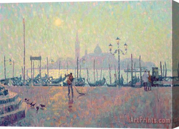 Hugo Grenville Morning Mist Sun Rising Above San Giorgio Maggiore Stretched Canvas Painting / Canvas Art
